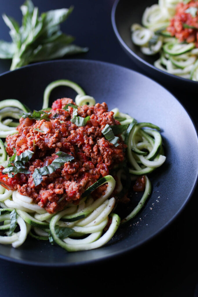 zoodles with turkey bolognese