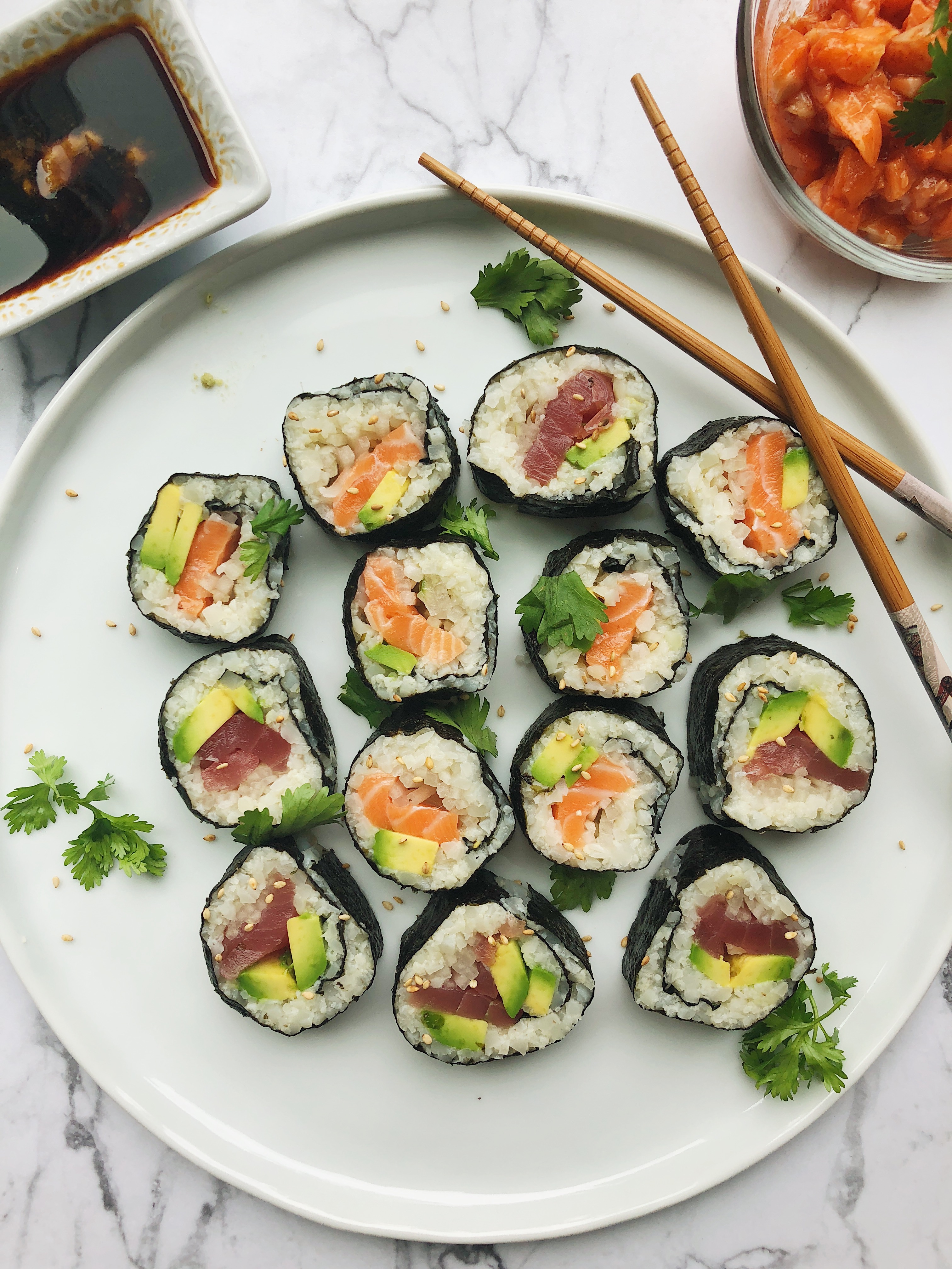 Low-Carb Sticky Cauliflower Rice for Sushi