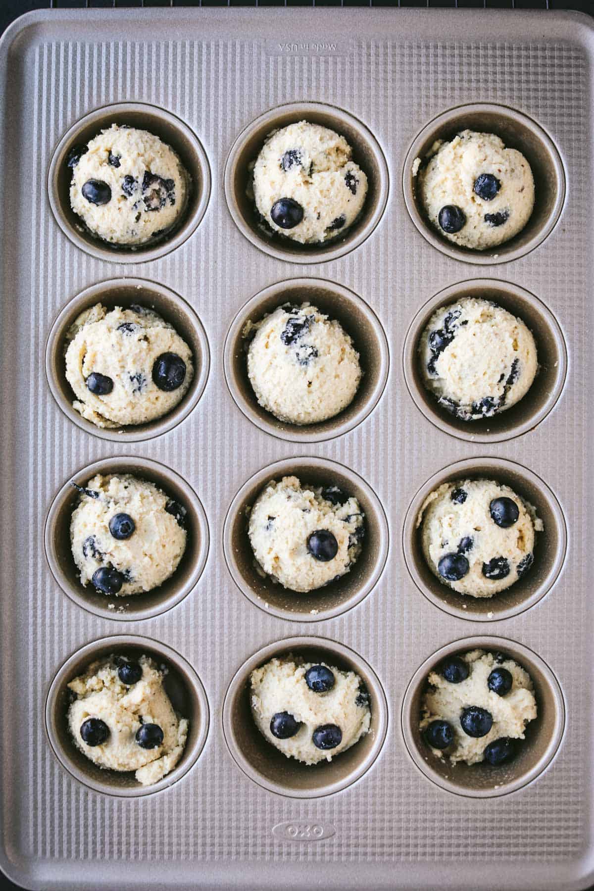 Blueberry Muffins on a tin