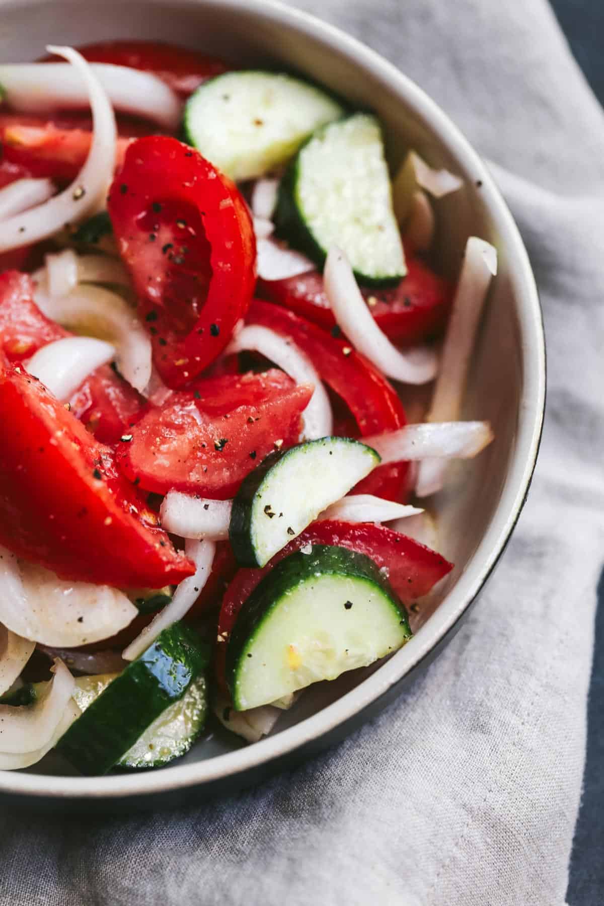 Clean Keto Tomato, Cucumber, and Onion Salad