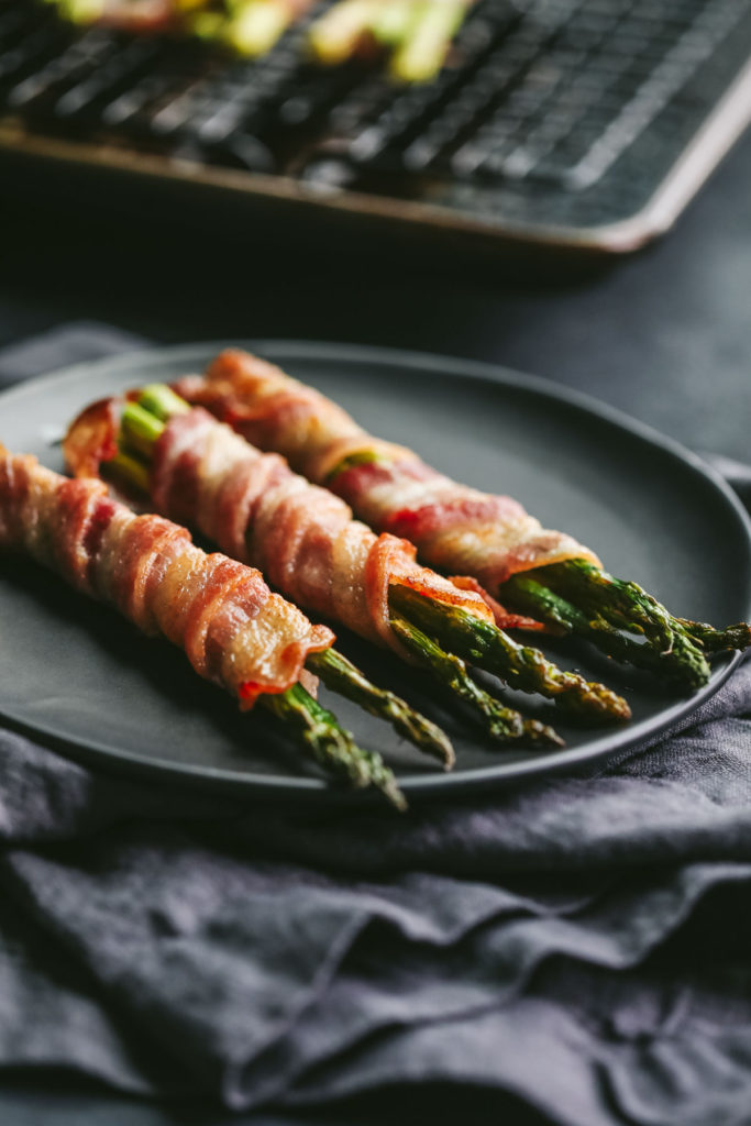 Keto Bacon Wrapped Asparagus Bundles with Maple Glaze