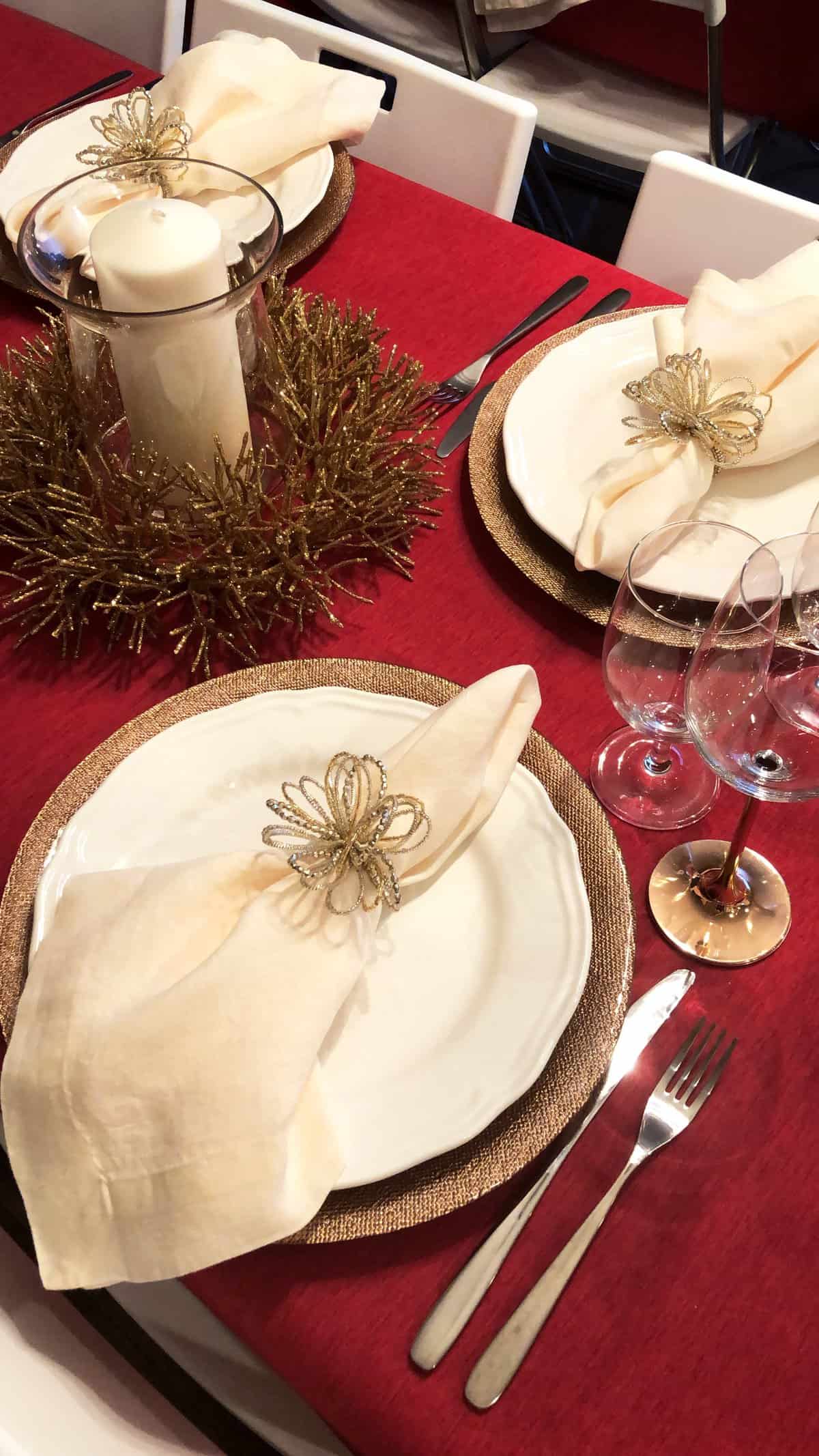 Keto Christmas Dinner Party table scape