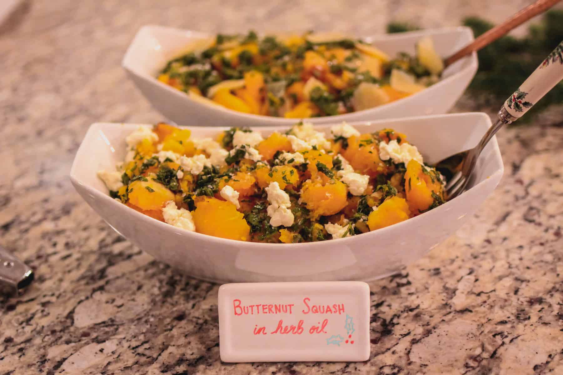 Roasted Butternut Squash in Herb Oil and Goat Cheese