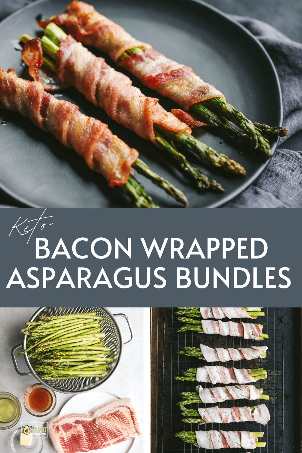 Keto Bacon Wrapped Asparagus Bundles with Maple Glaze