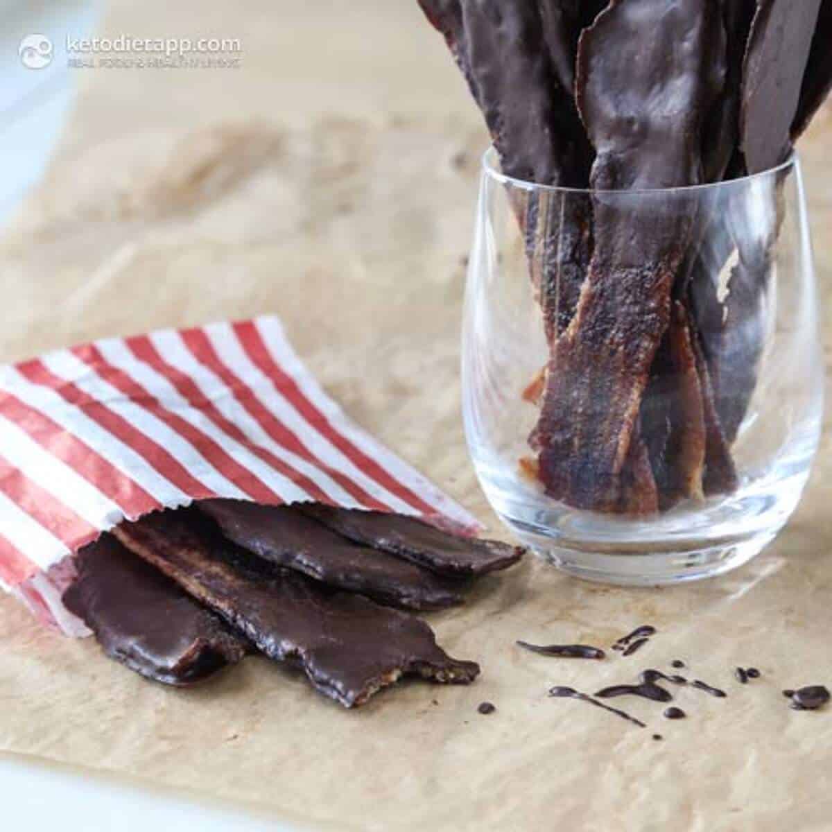 Keto Chocolate Dipped Candied Bacon