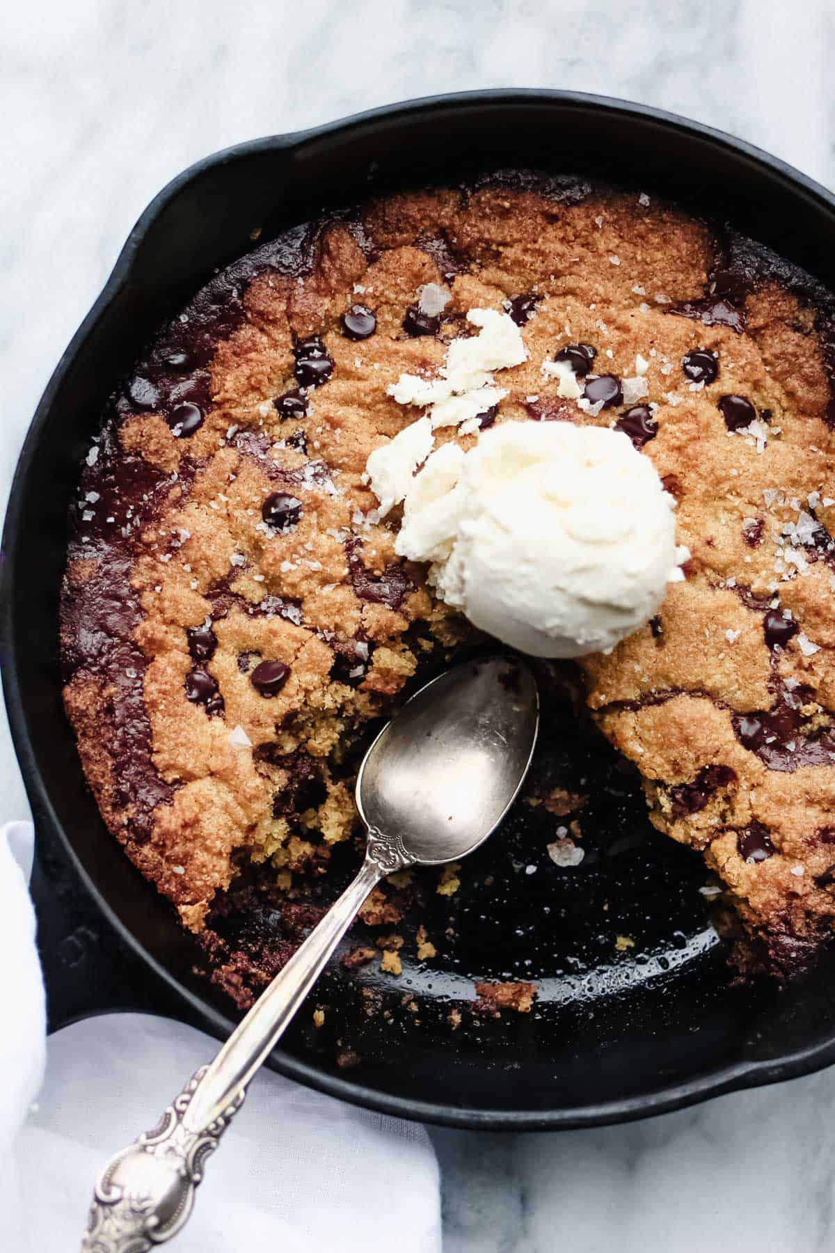 Nutella Stuffed Keto Skillet Cookie