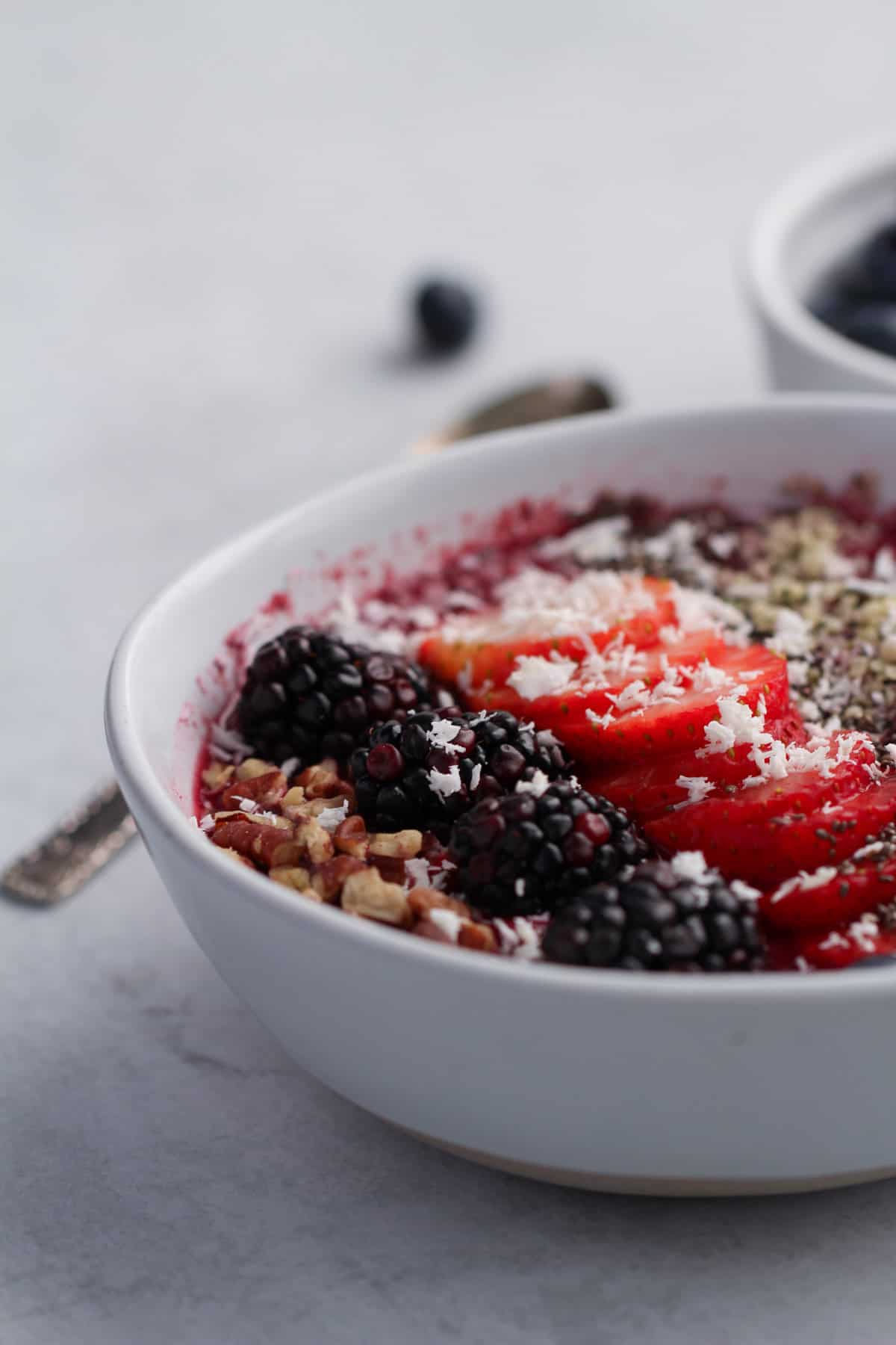 Very Berry Keto Smoothie Bowl Side View 