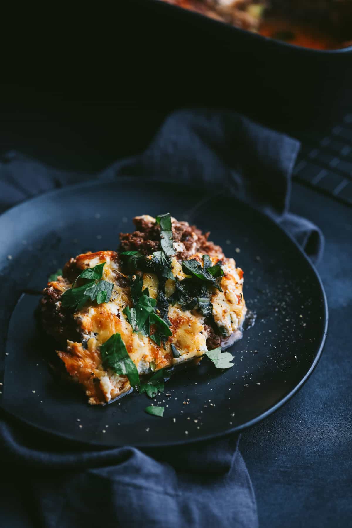 Keto Zucchini Lasagna on a plate