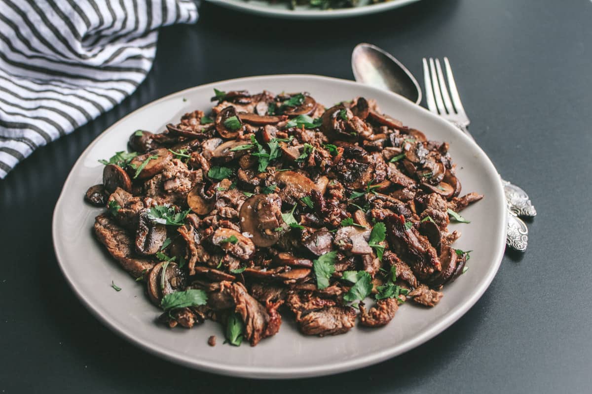 steak with balsamic mushrooms 