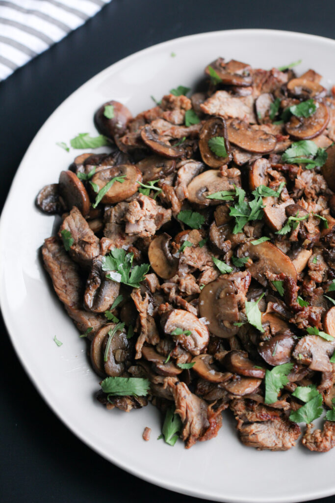 steak with balsamic mushrooms