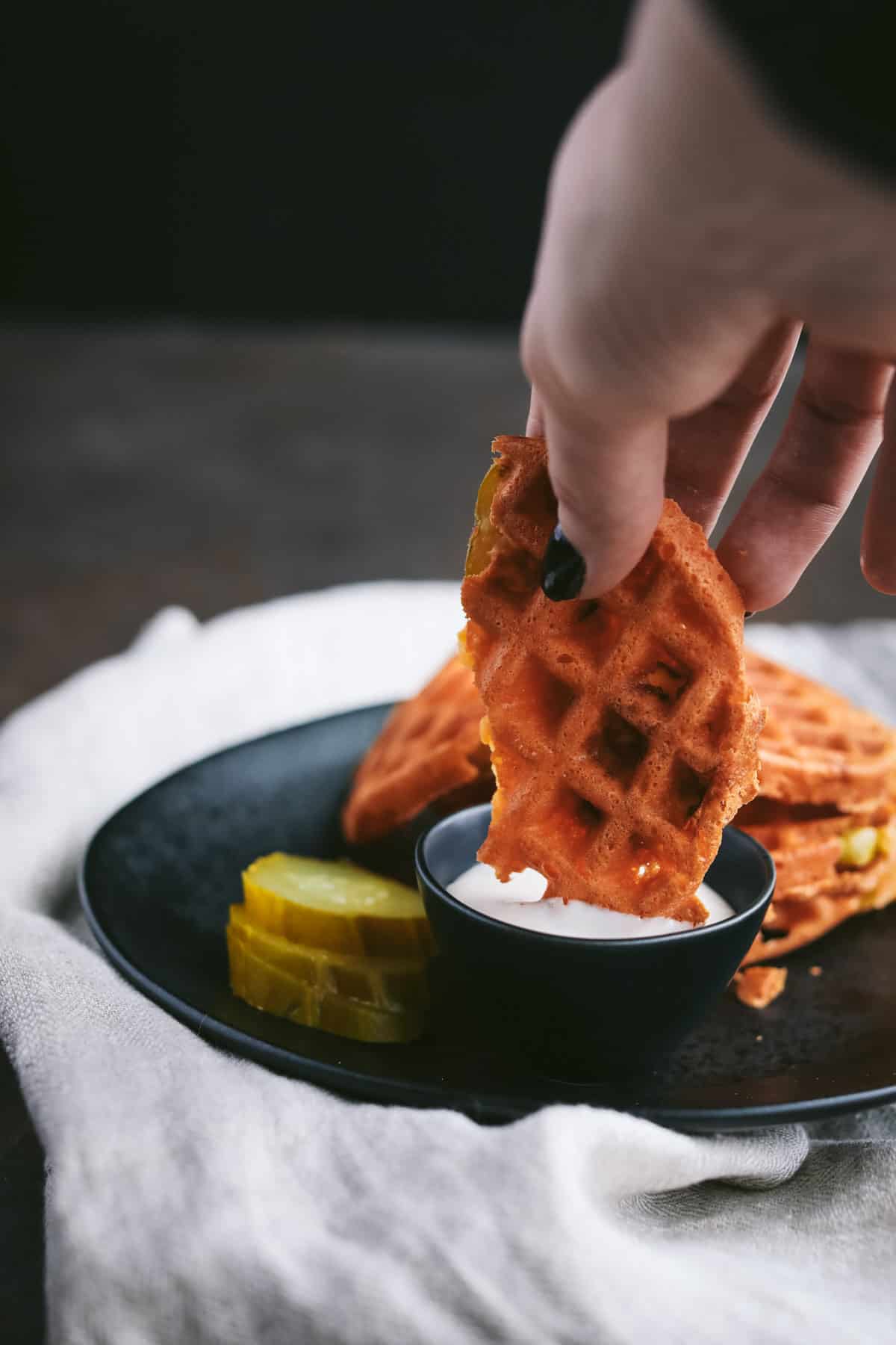 Keto Fried Pickle Chaffle