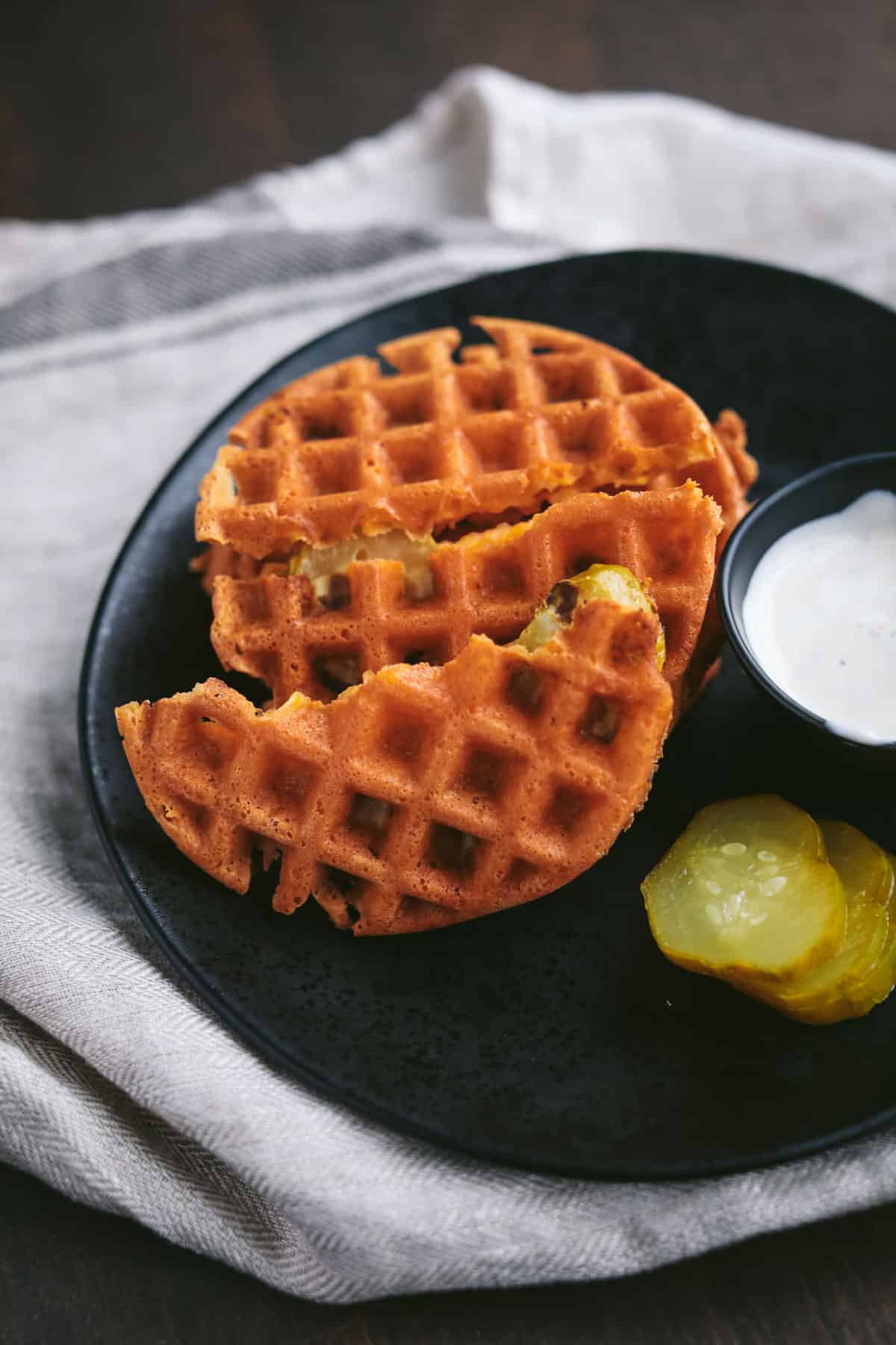 Dill Pickle Chaffles made in Mini Waffle Maker Turnips 2 Tangerines