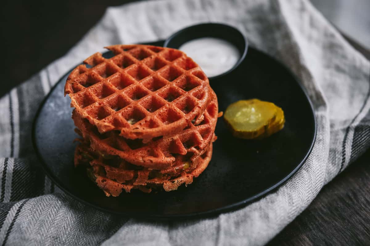 Dill Pickle Chaffles made in Mini Waffle Maker Turnips 2 Tangerines