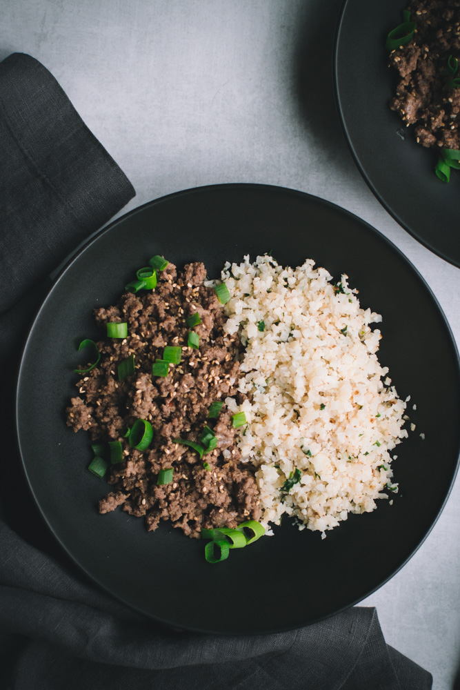 Korean Beef with Cauliflower Rice