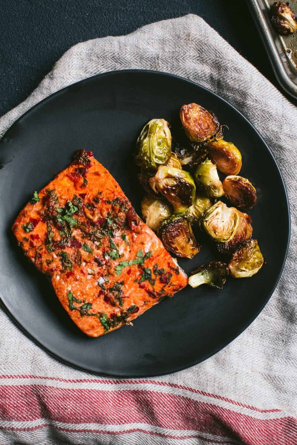 Keto Citrus Salmon with Brussels Sprouts