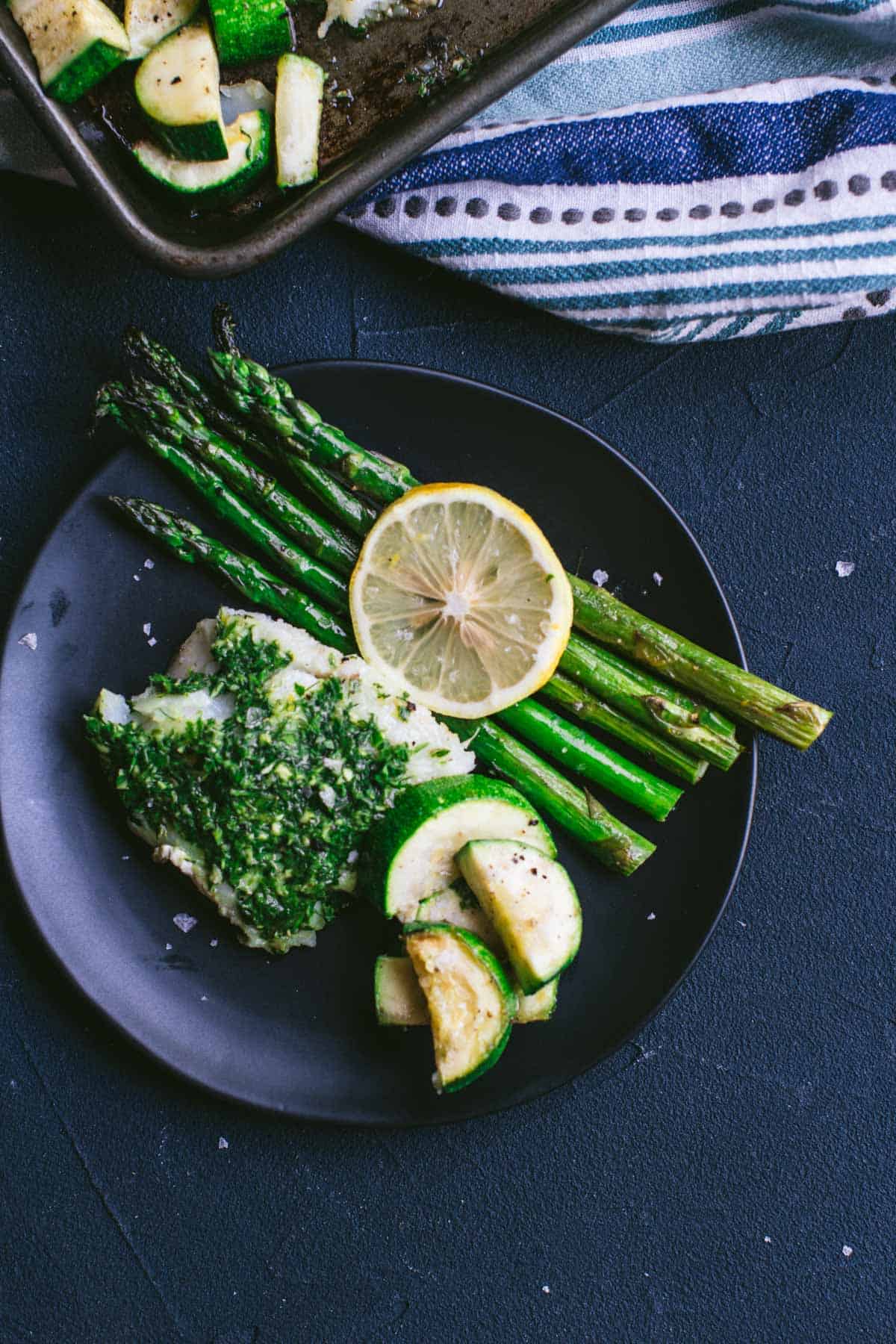 Keto baked Cod with Green Goddess Gremolata