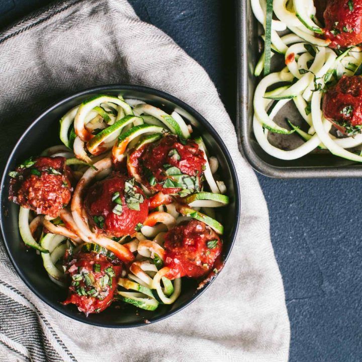 Clean Keto Zoodles with Meatballs 