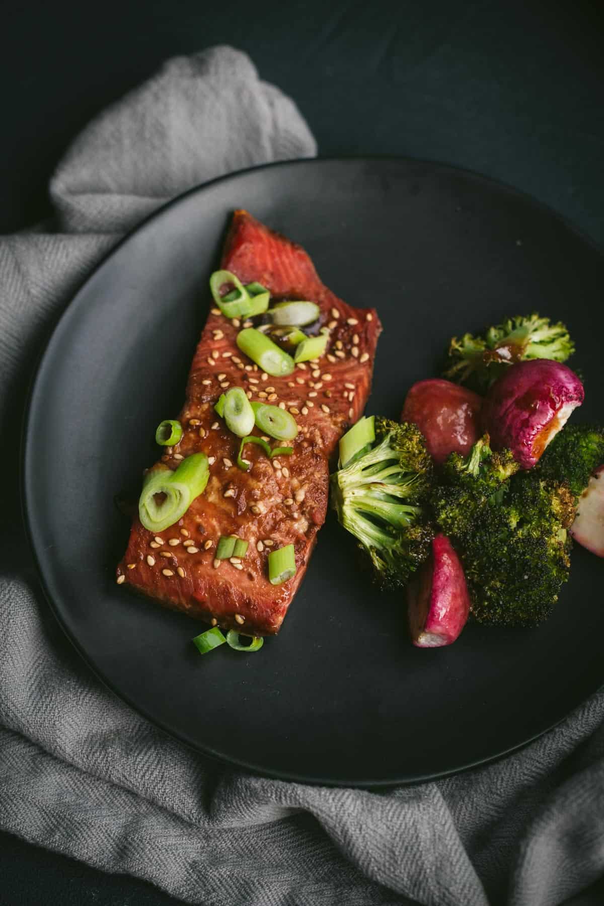 salmon with broccoli