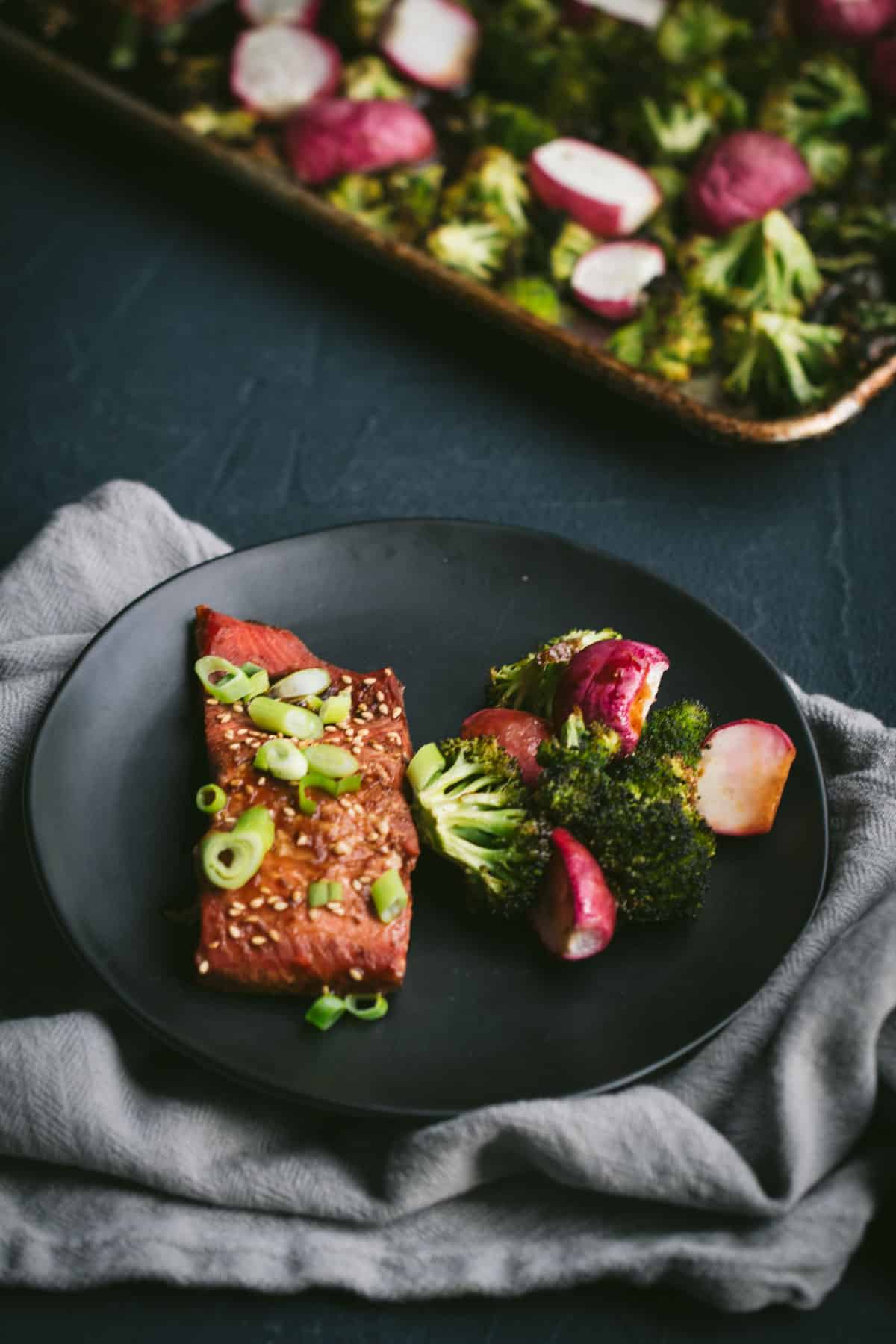 Keto Teriyaki Salmon Sheet Pan Meal