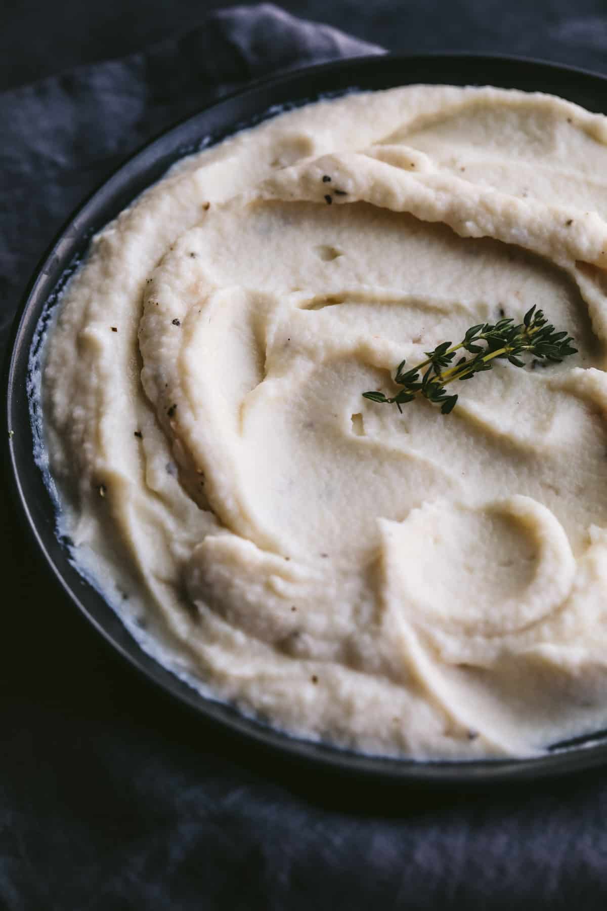 cauli mash with fresh thyme