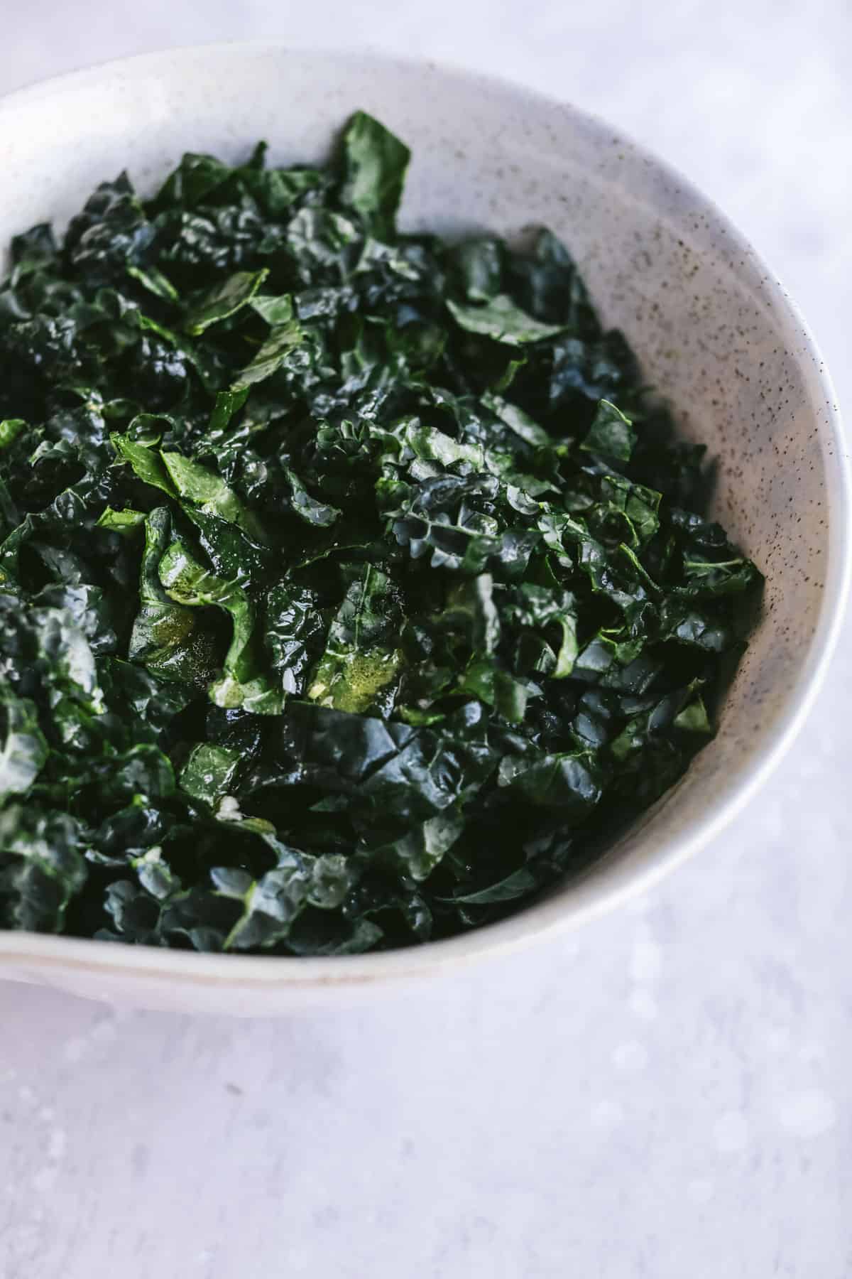 kale with dressing