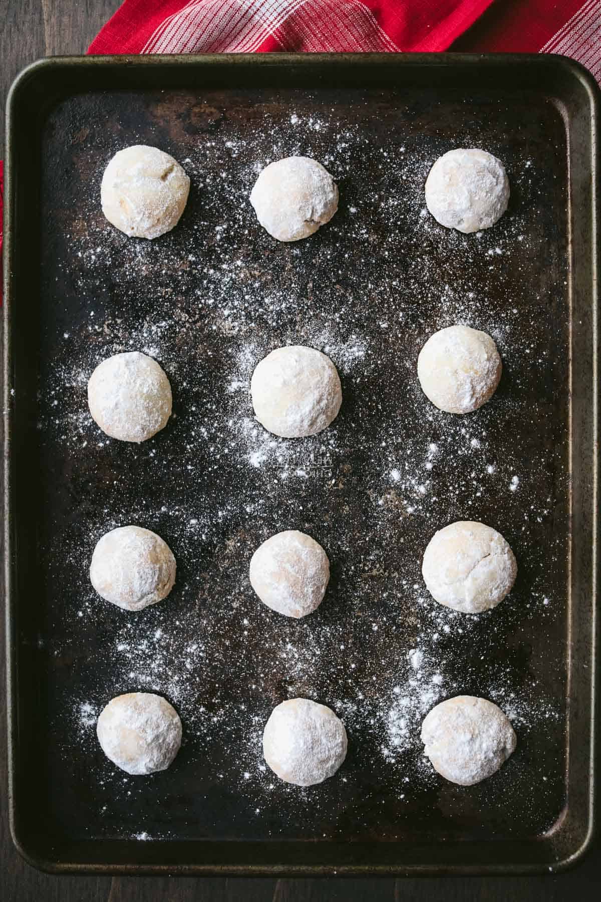 Clean Keto Snowball Cookies ready for baking