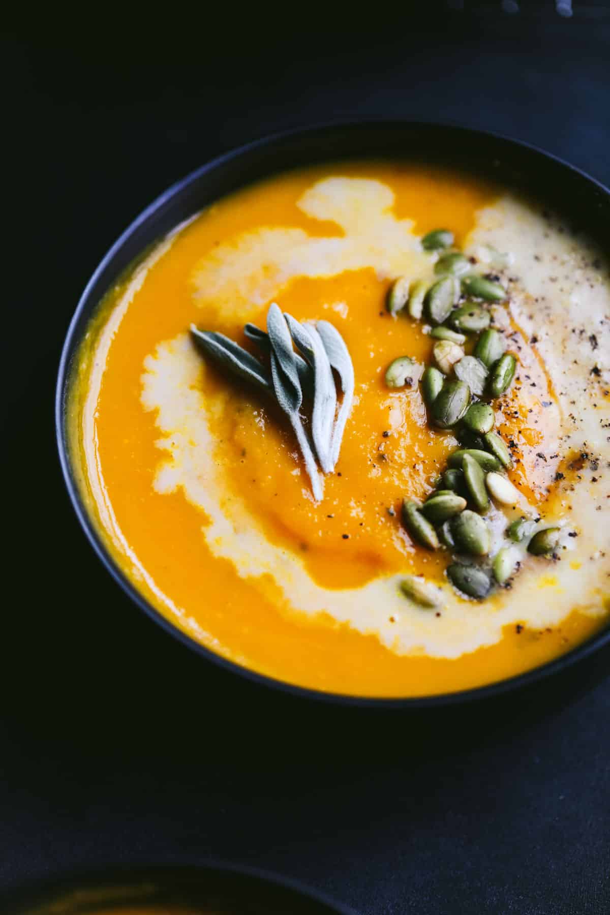 keto butternut squash soup in a bowl