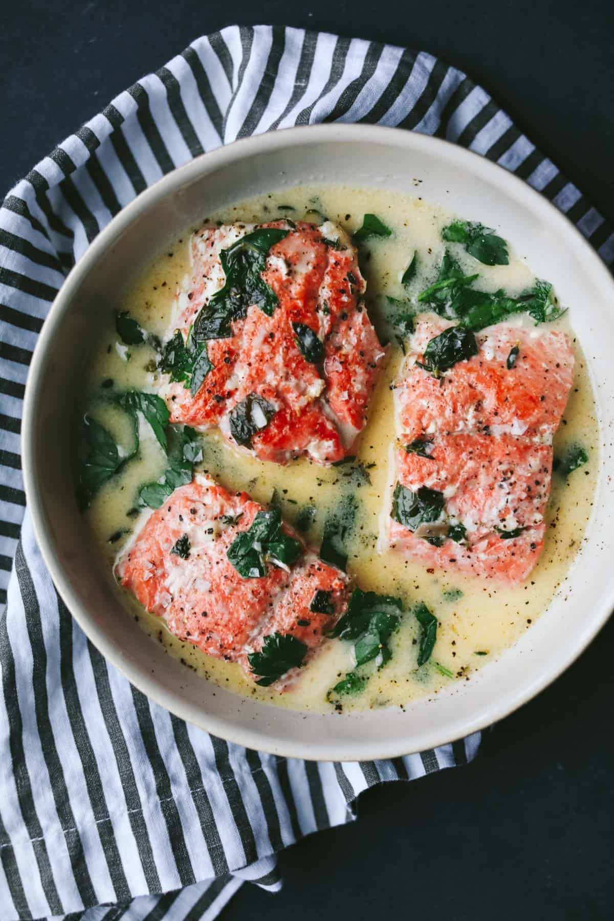 clean keto creamy garlic salmon