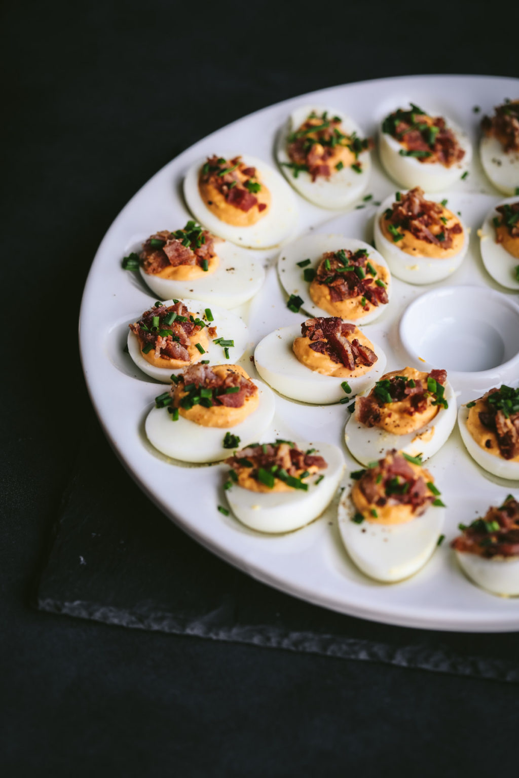 Keto Spicy Deviled Eggs With Bacon