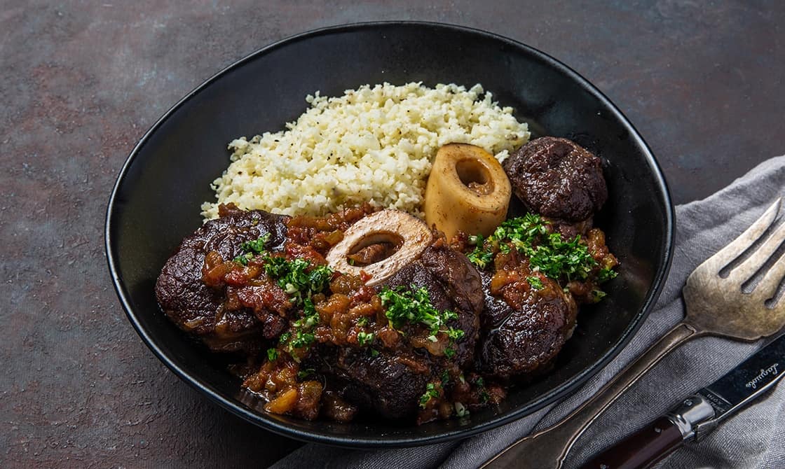 Keto Osso Bucco with Cauliflower Rice & Gremolata The Best Keto Christmas Main Dishes