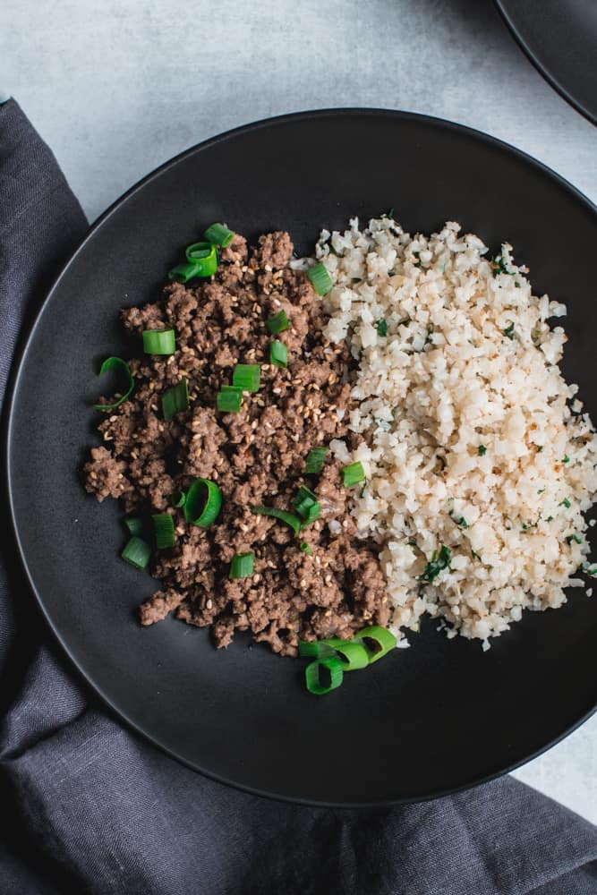 Korean Beef with Cauliflower Rice