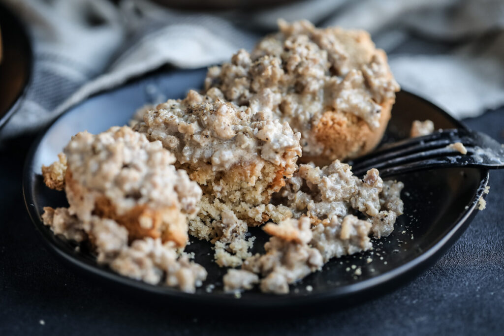 keto sausage gravy on plate